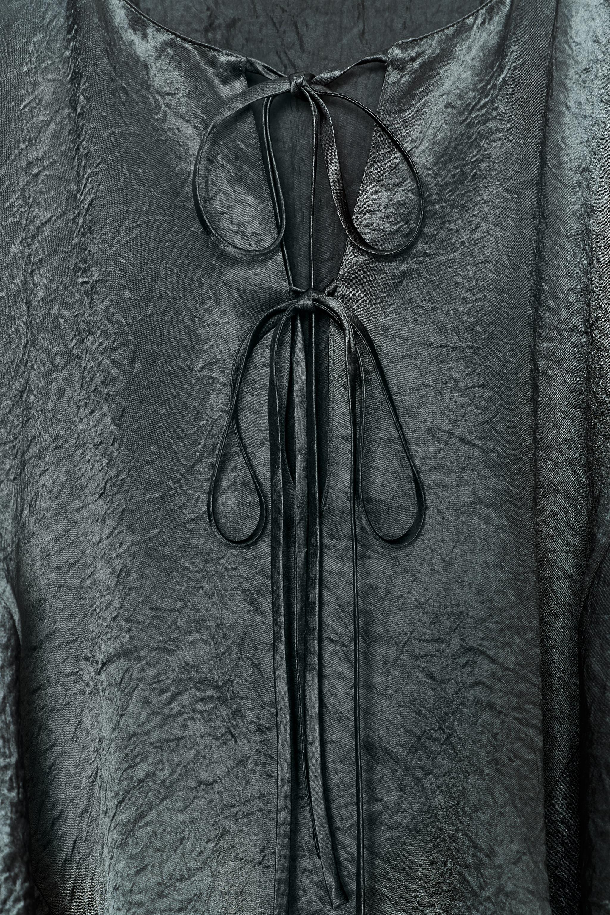 ZW COLLECTION SATIN EFFECT CAPE SHIRT